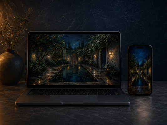 Nocturne Garden — 4K Desktop & Mobile Wallpaper